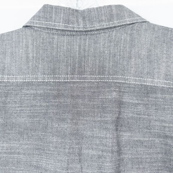 Woolrich Atlas Short Sleeve Button Front Shirt Mens XL Charcoal Cotton Pockets - Picture 9 of 12